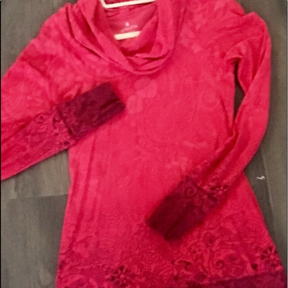 Red Print Soft Cotton Dress/ slightly above knee